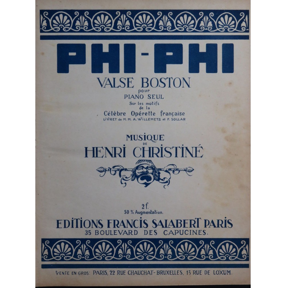 CHRISTINÉ Henri Phi-Phi Piano 1919