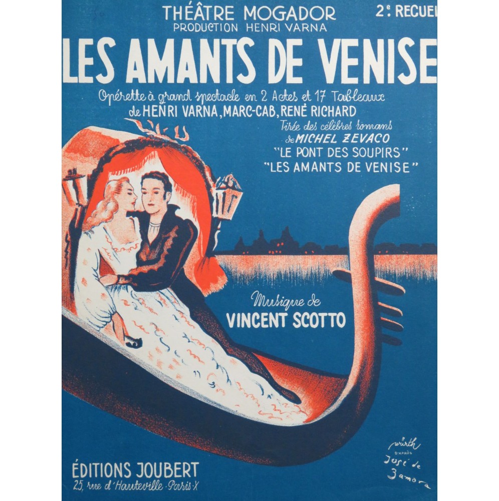 SCOTTO Vincent Les Amants de Venise 2 Opérette Chant Piano 1953