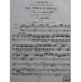 ROSSINI G. Il Turco in Italia No 3 Chant Piano ca1820