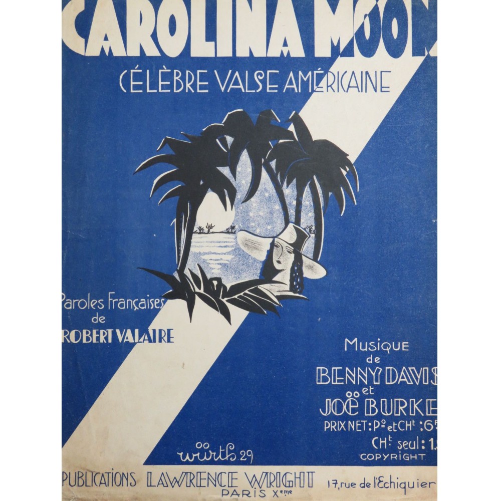 BENNY Davis BURKE Joe Carolina Moon Chant Piano 1929