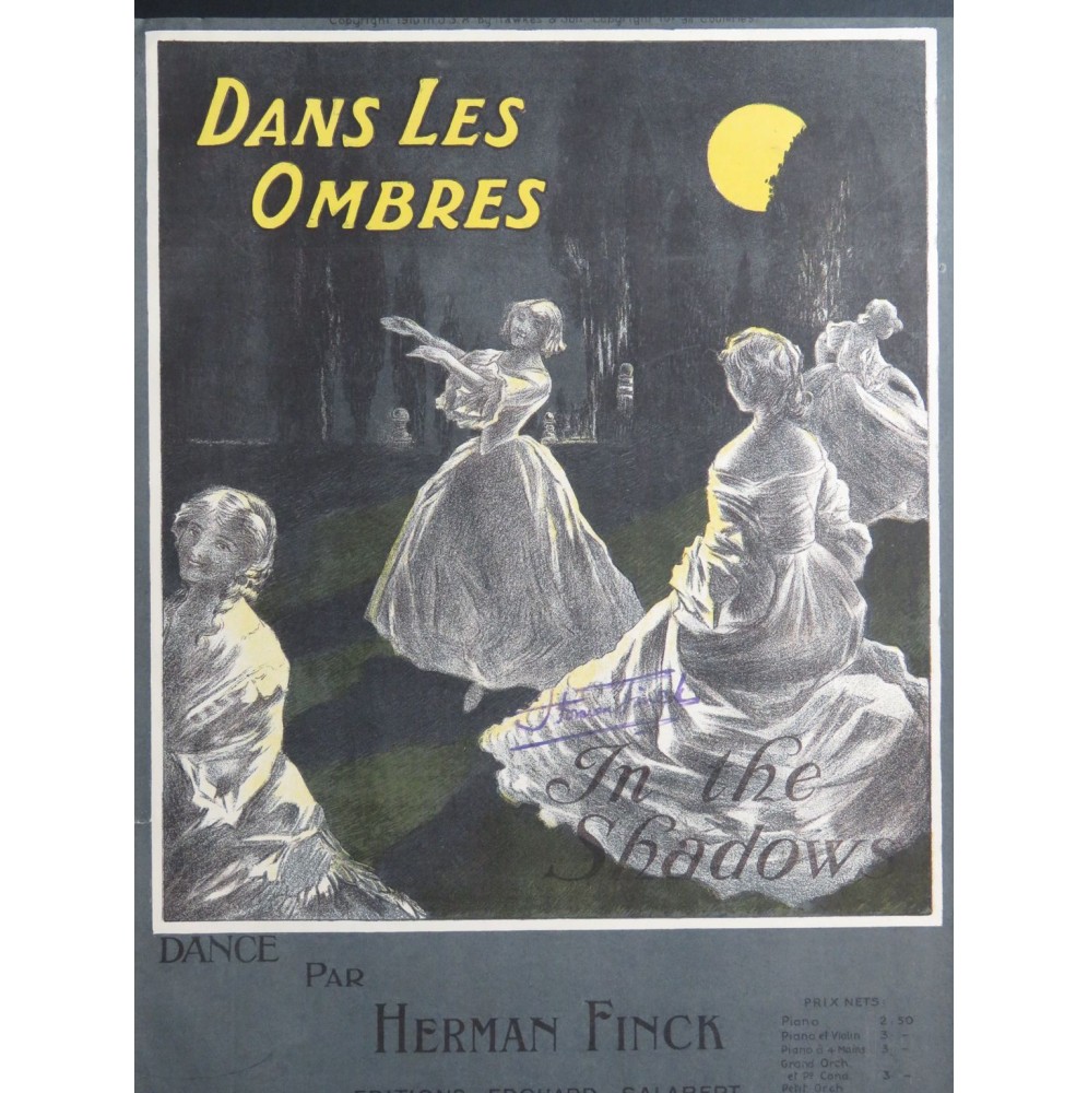 FINCK Herman Dans les Ombres Piano 1910