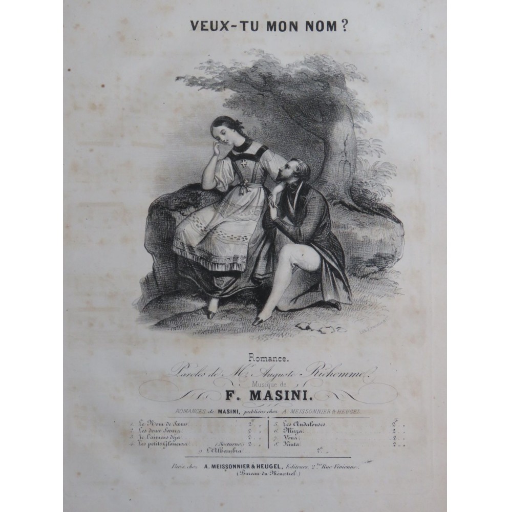 MASINI F. Veux-tu mon nom ? Chant Piano ca1830