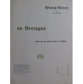 RHENÉ-BATON En Bretagne op 13 No 5 Piano 1909