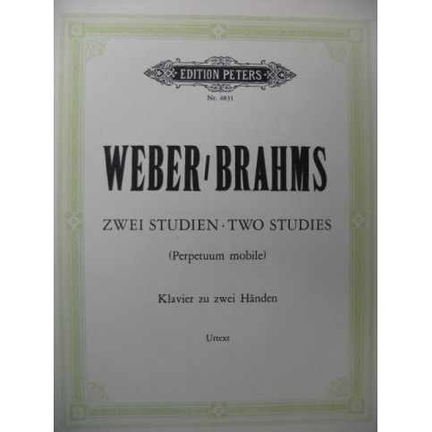 WEBER et BRAHMS Two Studies Piano
