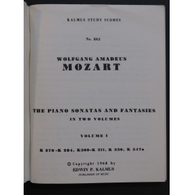 MOZART W. A. The Piano Sonatas and Fantasies Vol 1  Piano 1968