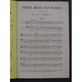 VILLATEL Abbé Petite Messe de Écoles Plain-Chant 1878