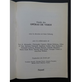 CABOURG Jean Guide des Opéras de Verdi 1990