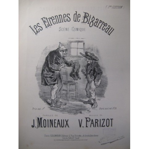 PARIZOT V. Les Etrennes de Bigarreau Chant Piano XIXe