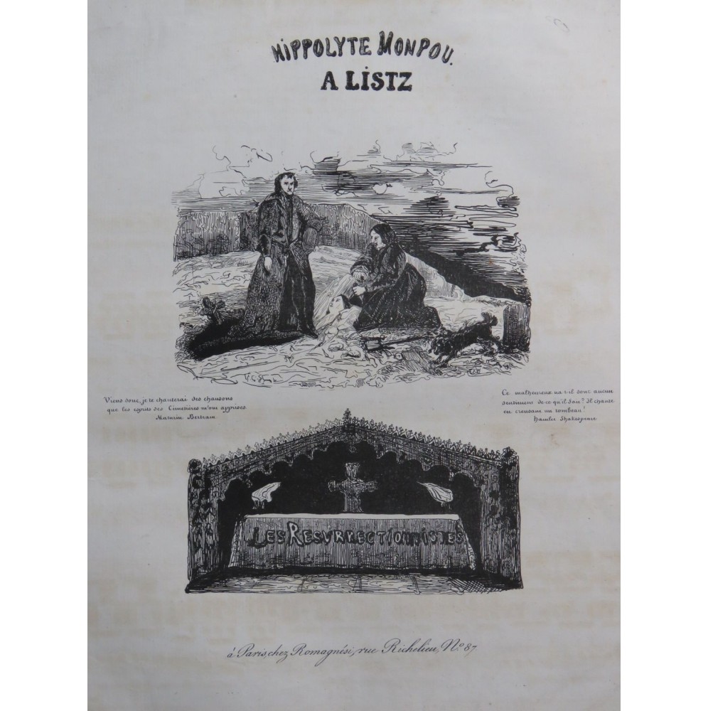 MONPOU Hippolyte Les Résurrectionnistes Chant Piano ca1830