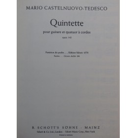 CASTELNUOVO-TEDESCO Mario Quintette op 143 Cordes Guitare