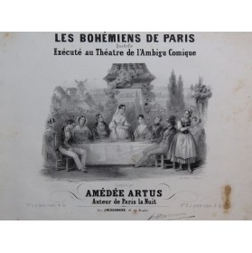 ARTUS Amédée Les Bohémiens de Paris Quadrille Piano 4 mains ca1845