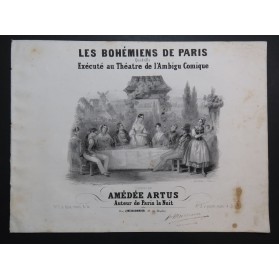 ARTUS Amédée Les Bohémiens de Paris Quadrille Piano 4 mains ca1845