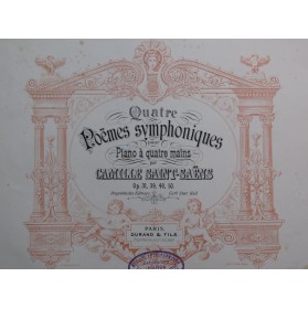 SAINT-SAËNS Camille Quatre Poèmes Symphoniques Piano 4 mains ca1900