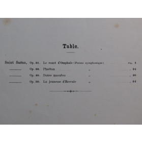 SAINT-SAËNS Camille Quatre Poèmes Symphoniques Piano 4 mains ca1900