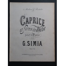 SIMIA G. Caprice Piano 1878