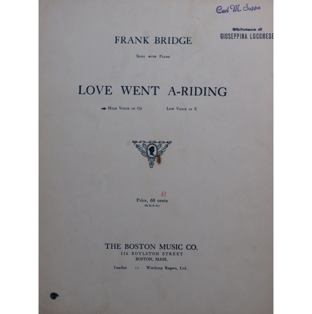 BRIDGE Frank Love Went A-Riding Chant Piano