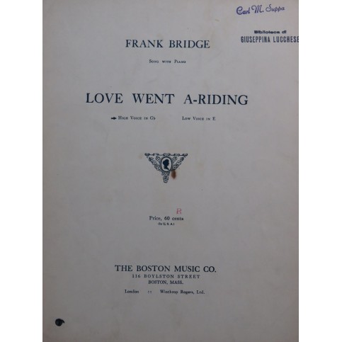 BRIDGE Frank Love Went A-Riding Chant Piano