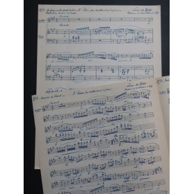 DE MATTES Lucien 3 Pièces Manuscrit Piano Hautbois 1925