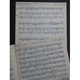 DE MATTES Lucien 3 Pièces Manuscrit Piano Hautbois 1925