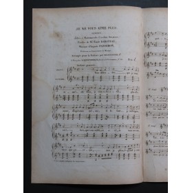 PANSERON Auguste Je ne vous aime plus Chant Guitare ca1830