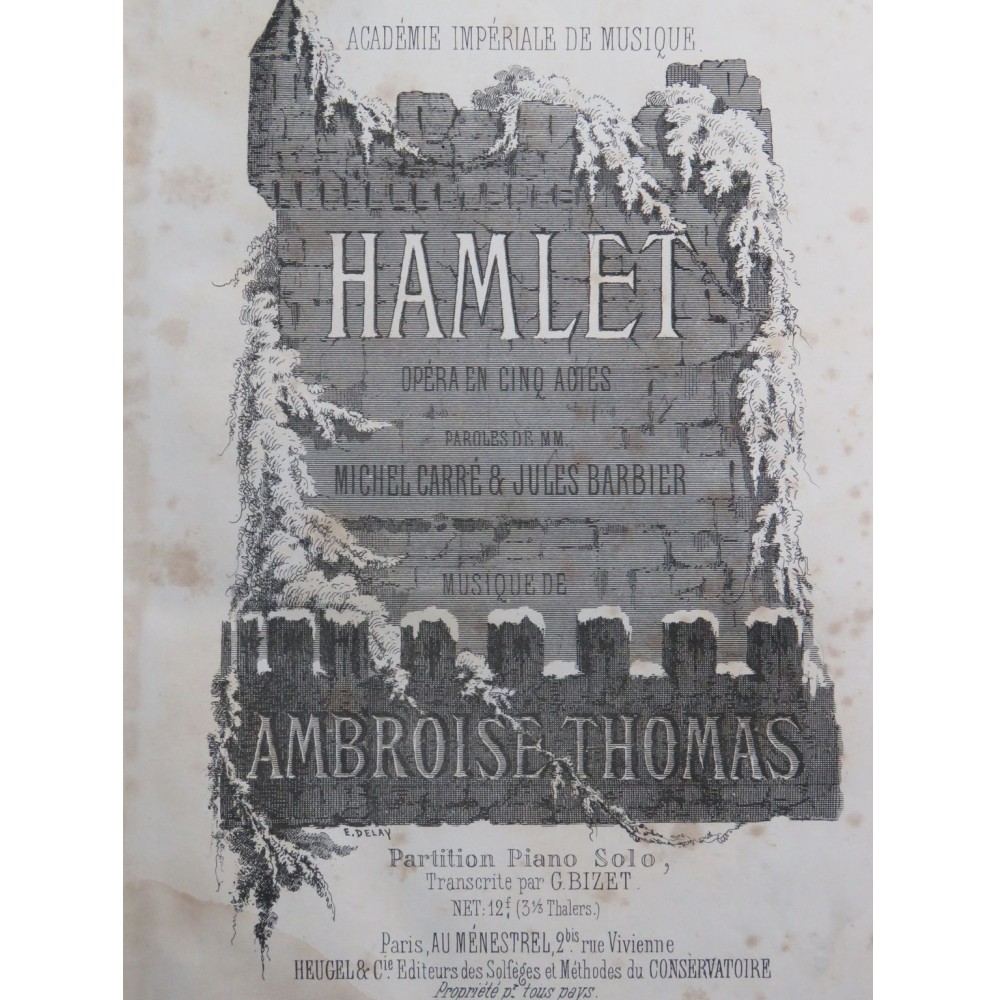 THOMAS Ambroise Hamlet Opéra Piano solo 1868