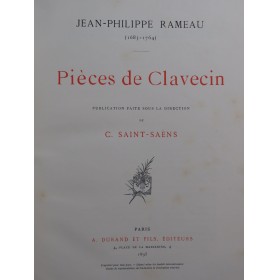 RAMEAU Jean-Philippe Pièces de Clavecin 1895