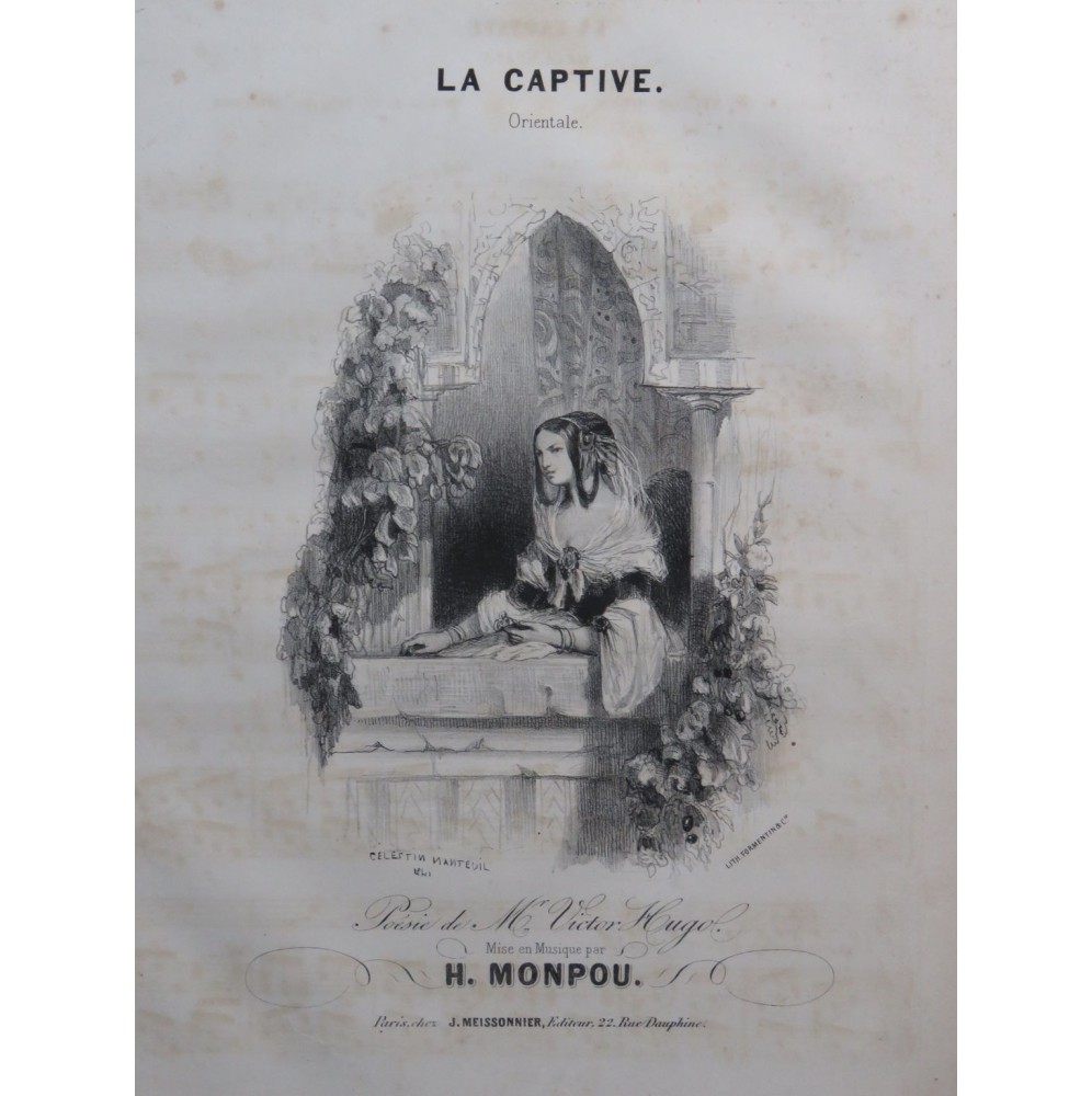 MONPOU Hippolyte La Captive Chant Piano 1841