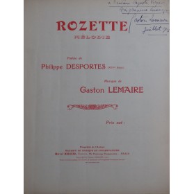 LEMAIRE Gaston La Vierge à la Crèche Dédicace Chant Piano 1913