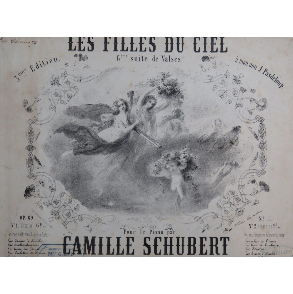 SCHUBERT Camille Les Filles du Ciel op 69 Piano 4 mains ca1850