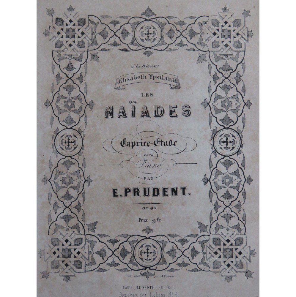 PRUDENT Émile Les Naïades op 45 Piano ca1860