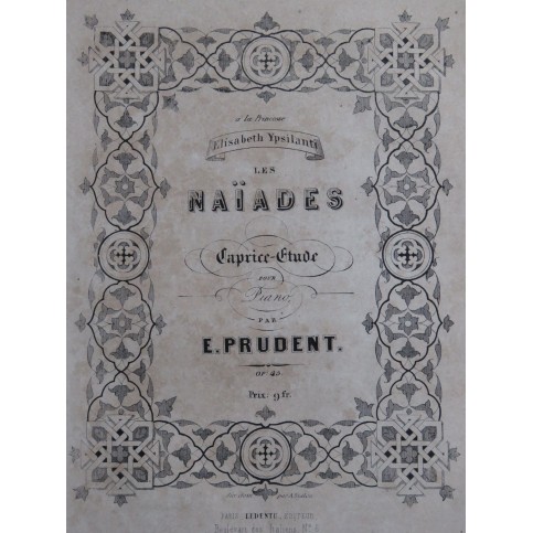 PRUDENT Émile Les Naïades op 45 Piano ca1860