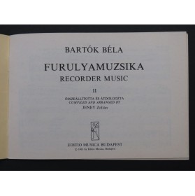 BARTOK Béla Furulyamuzsika 6 pièces Flûtes à bec 1961