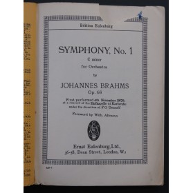 BRAHMS Johannes Symphonie No 1 op 68 Orchestre