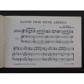 Dances from South America Flûte à bec Piano 1952