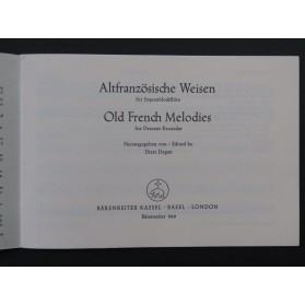 Old French Melodies Descant Recorder Flûte à bec 1976