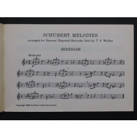 SCHUBERT Franz Mélodies for descant Recorder Flûte à bec 1952