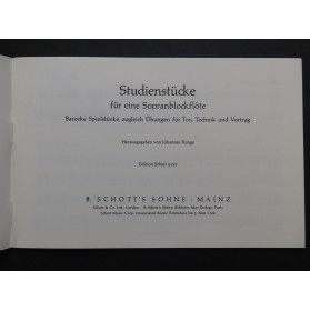 Studienstücke für eine Sopranblockflöte Flûte à bec 1963