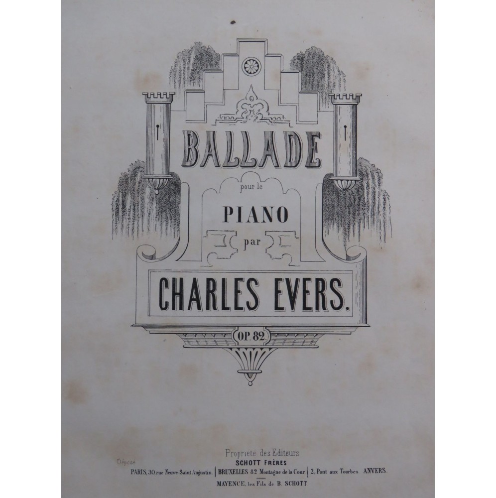 EVERS Charles Ballade op 82 Piano ca1865