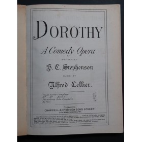 CELLIER Alfred Dorothy The Mountebanks Opéra Chant Piano 1892