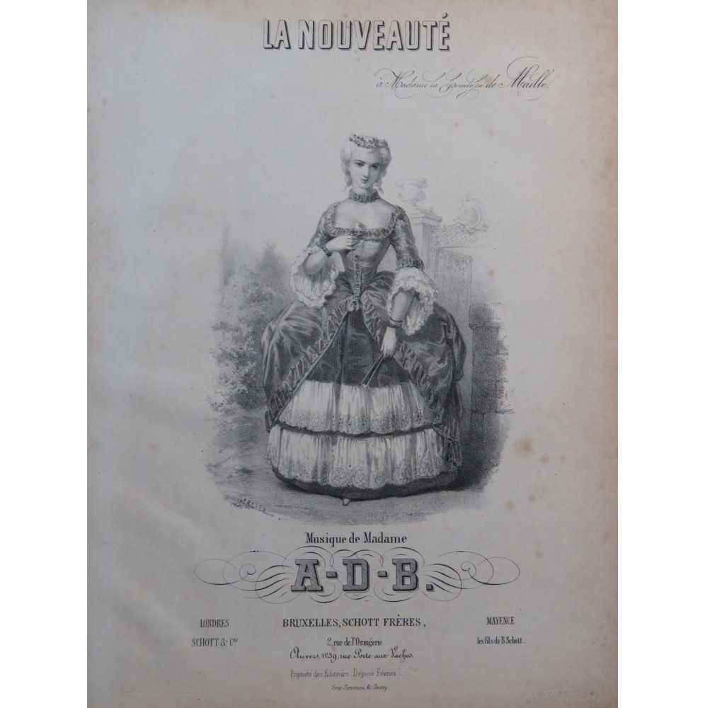 A-D-B La Nouveauté Chant Piano ca1840