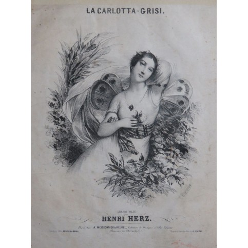 HERZ Henri La Carlotta Grisi Grande Valse Piano ca1840