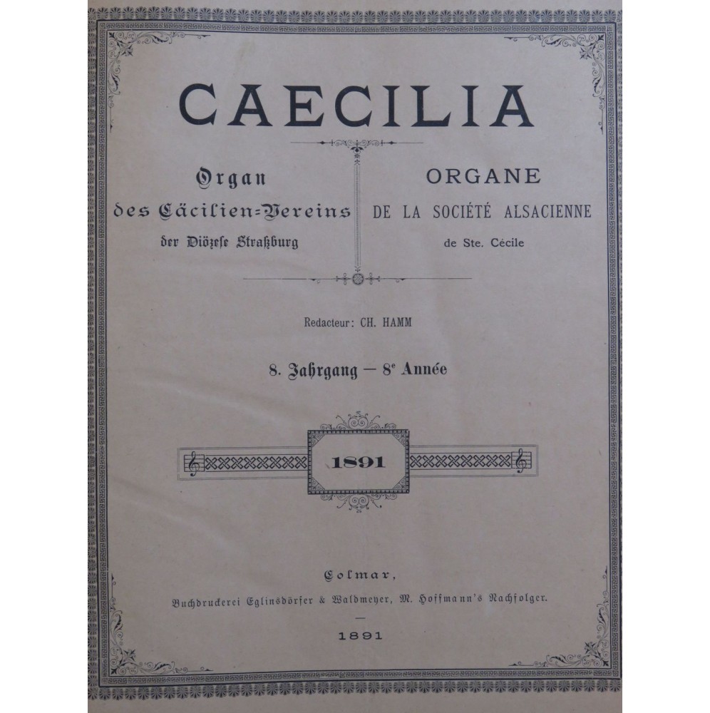 Caecilia 1891 à 1893 Chant Orgue 1893