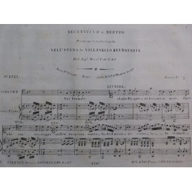 VACCAJ Nicola La Villanella Feudataria Recitativo Chant Piano ca1826