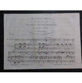 VACCAJ Nicola La Villanella Feudataria Recitativo Chant Piano ca1826