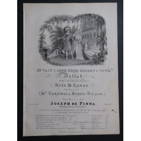 DE PINNA Joseph In Vain I Look from Height and Tower Chant Piano ca1840