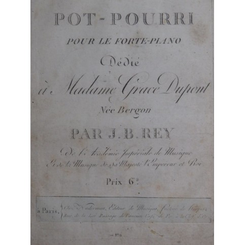 REY J. B. Pot-Pourri Piano ca1820