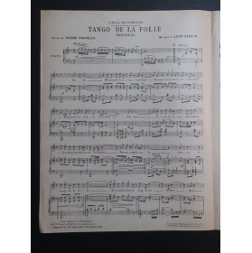 DEQUIN Léon Tango de la Folie Dédicace Chant Piano 1920