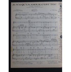 ZELLER W. Je n'ai qu'un amour, c'est toi ! Chant Piano 1930