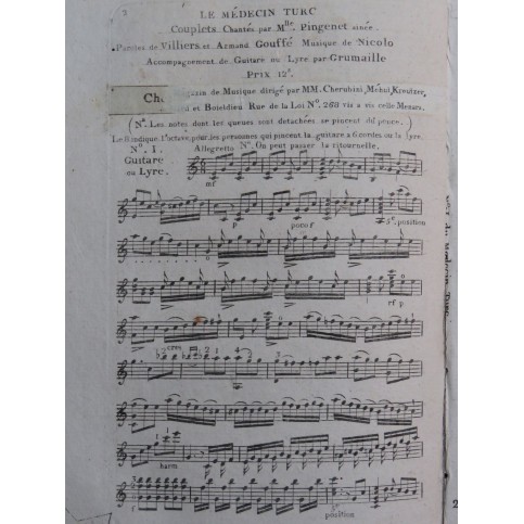 ISOUARD Nicolo Le Médecin Turc No 1 Chant Guitare ca1810