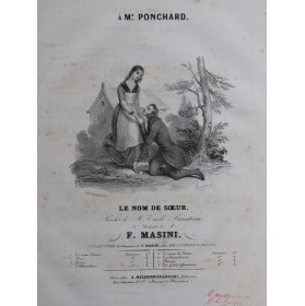 MASINI F. Le nom de sœur Chant Piano ca1840